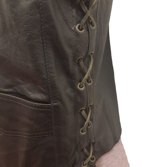 Men’s Fringed Thick Cowhide Leather Motorcycle Country Vest with Side Adjustable - Picture 2 of 2